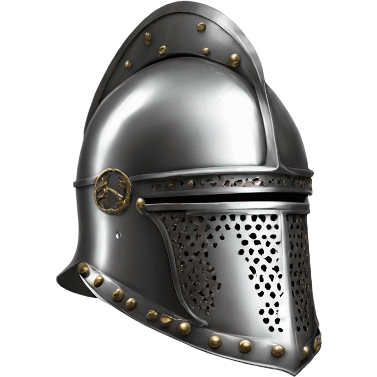 ornate french steel armet helmet chrome emoji