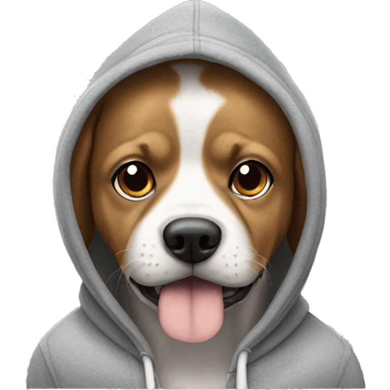 Dog wearing hoodie emoji