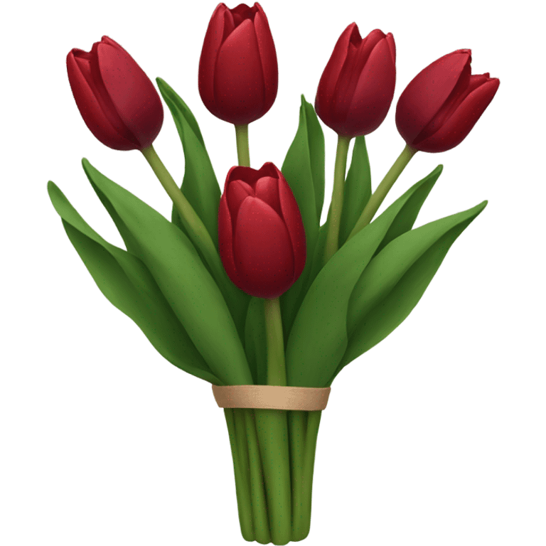 Dark red tulip bouquet  emoji