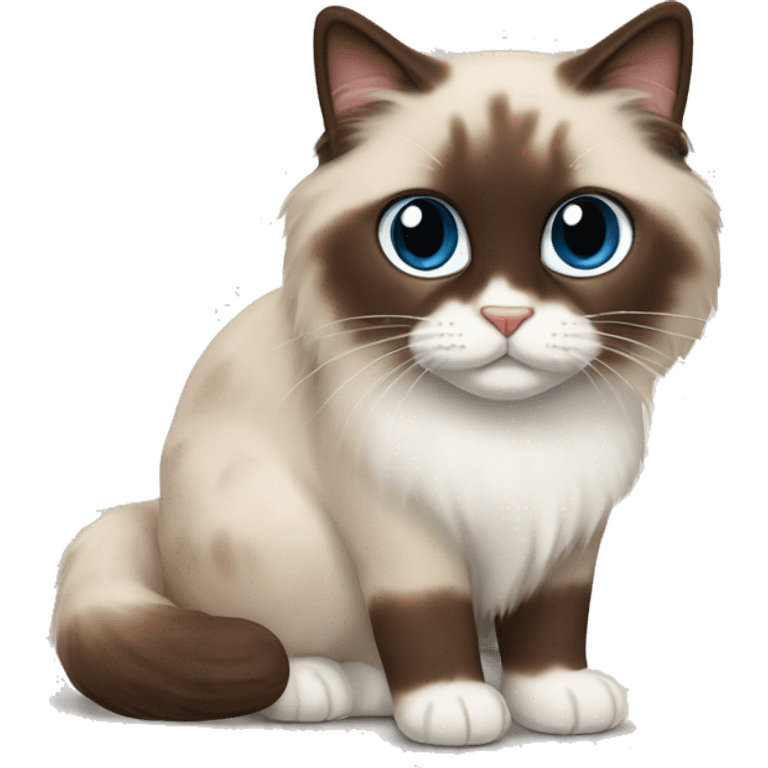 Chocolate point ragdoll cat emoji