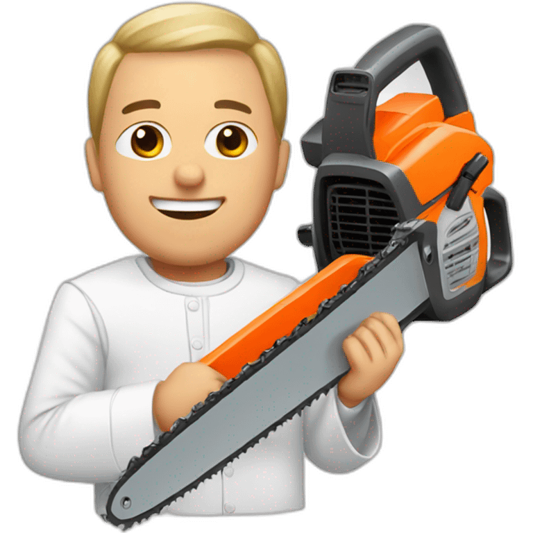 Catholic Priest with a chainsaw emoji