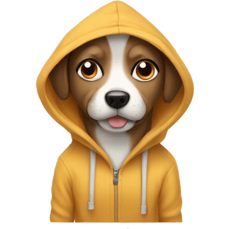 Dog wearing a hoodie emoji