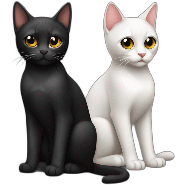 Gato negro y gata tricolor emoji