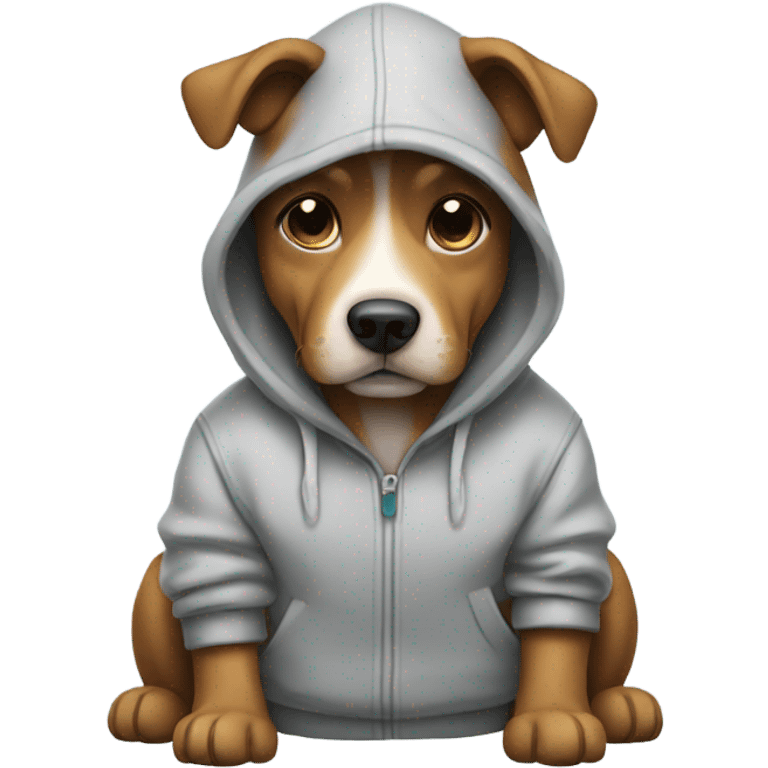 Dog wearing a hoodie emoji