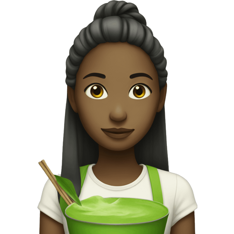 Girl with matcha  emoji