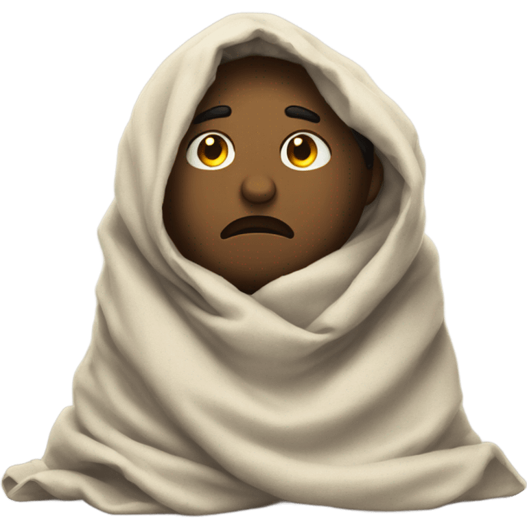 Sad under blanket emoji