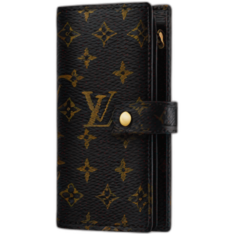 Black Louis Vuitton demier wallet emoji