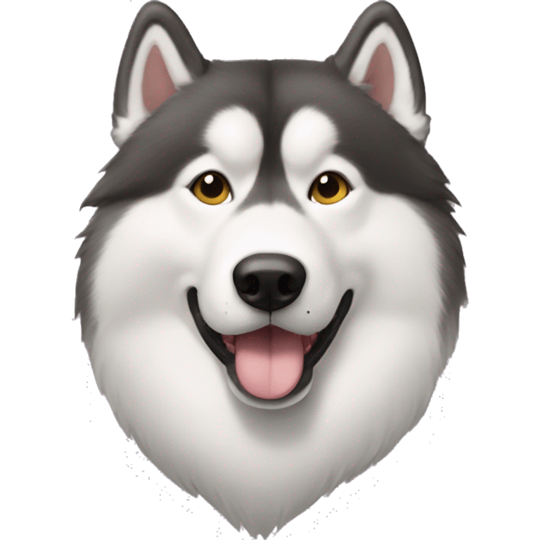 A malamute with an egg on her head  emoji