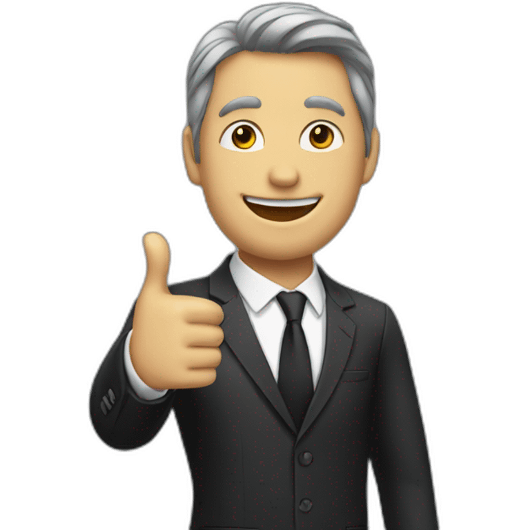 man in suit with thumb up  emoji