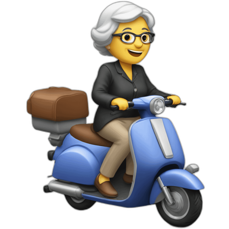 Une grand mère sur un scooter emoji