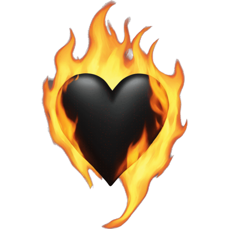 Black heart on fire emoji