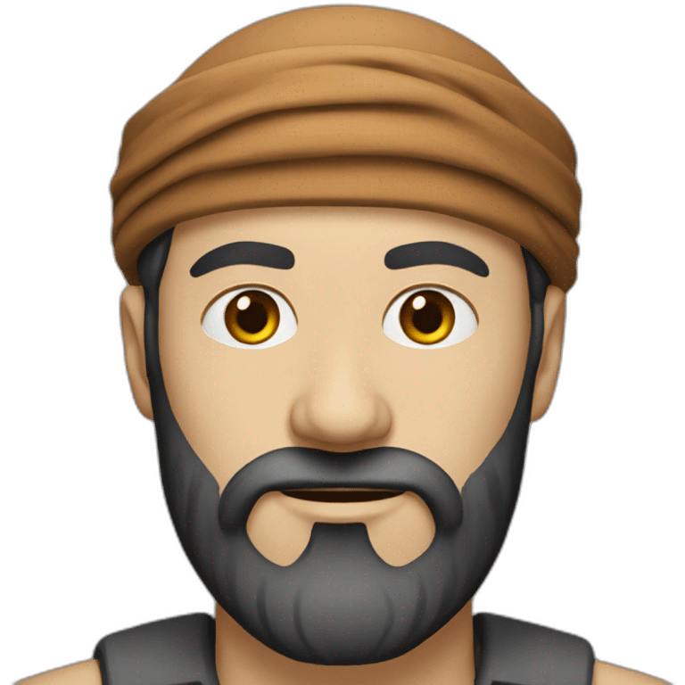 white man wearing turban dark brown beard emoji