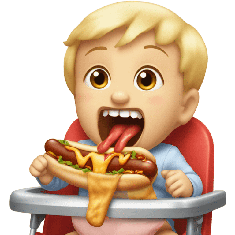 baby eating a hotdog emoji