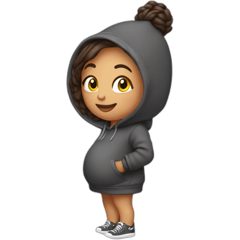 hoodie sweatshirt pregnant woman side view emoji