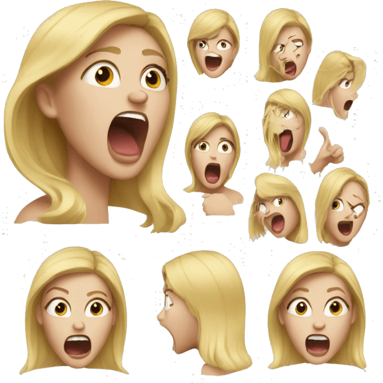 Blonde female screaming emoji