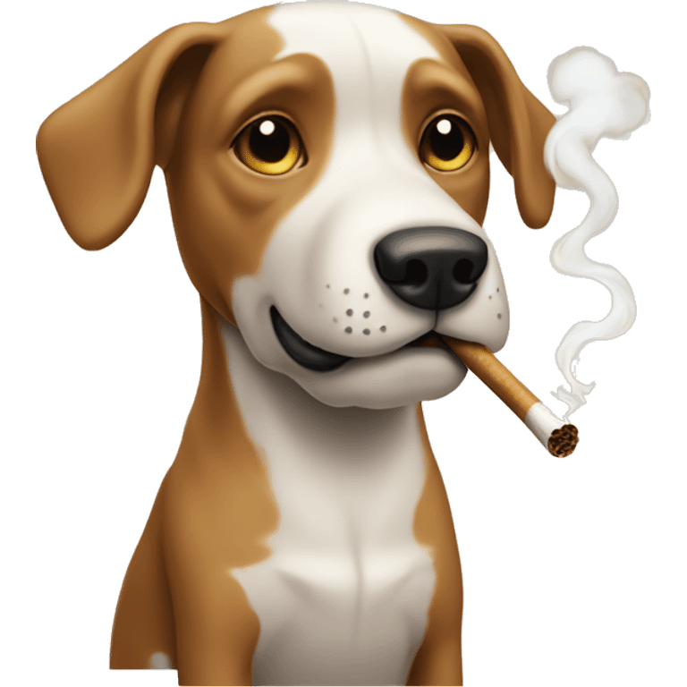 Dog smoking a bone emoji