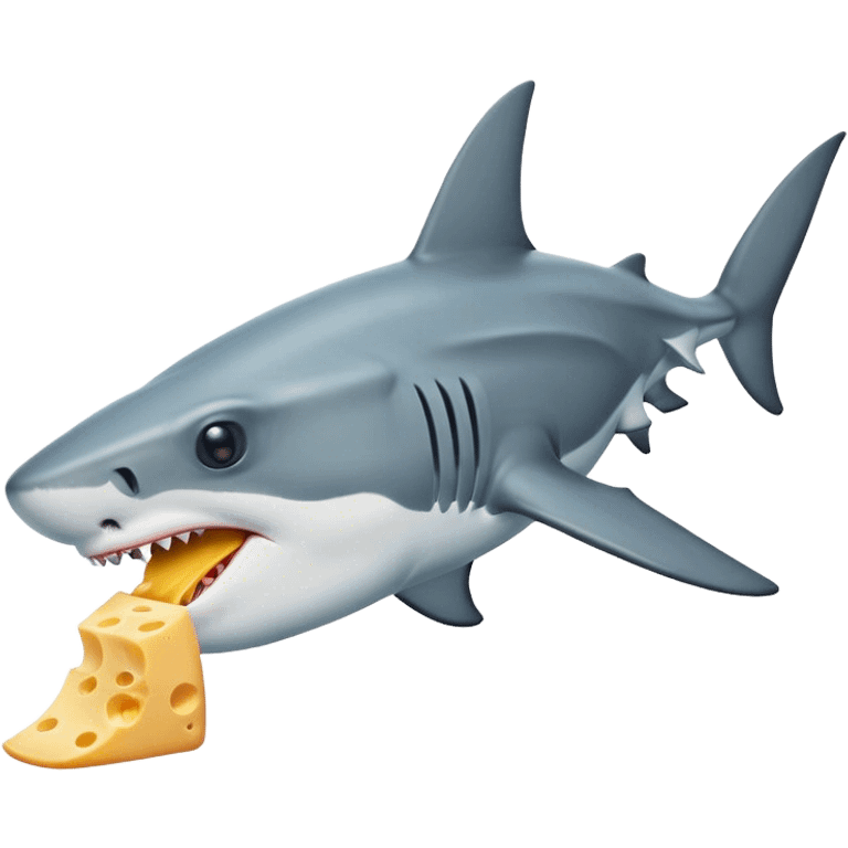 hammerhead shark eating cheese emoji