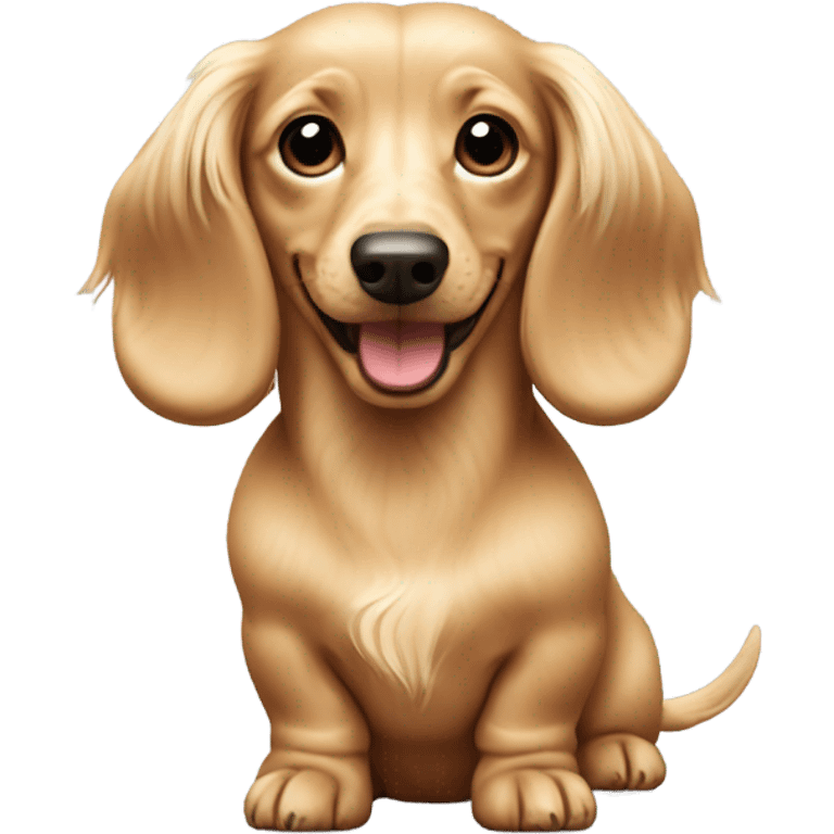 cream mini dachshund dog long hair emoji