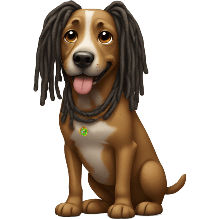 Dog with dreads blowing a kiss  emoji