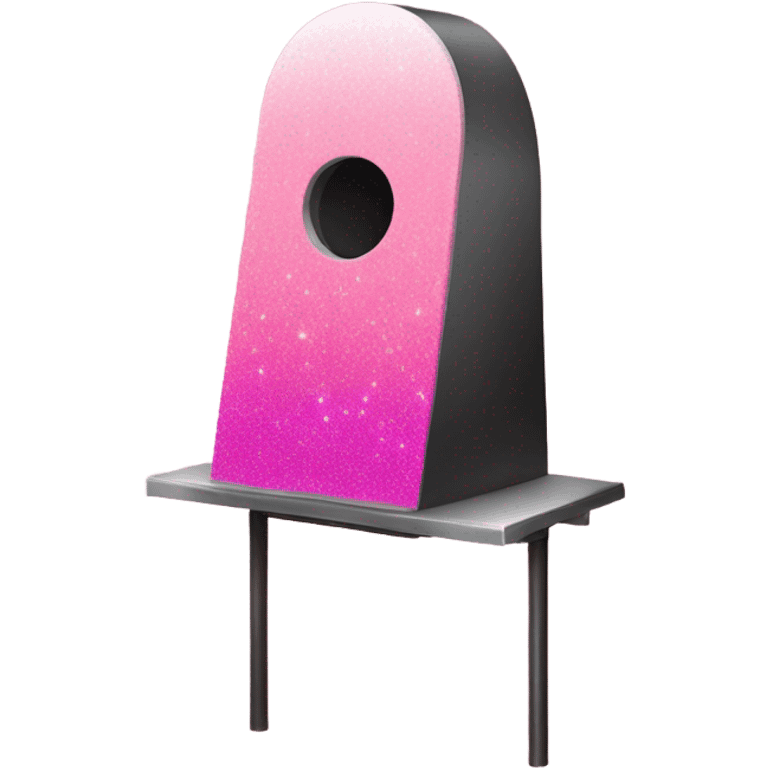 Pink ombre realistic guillotine with glitter emoji