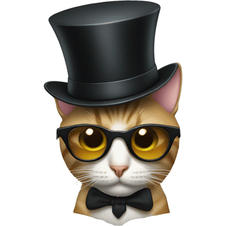 Cat with sunglasses and top hat emoji