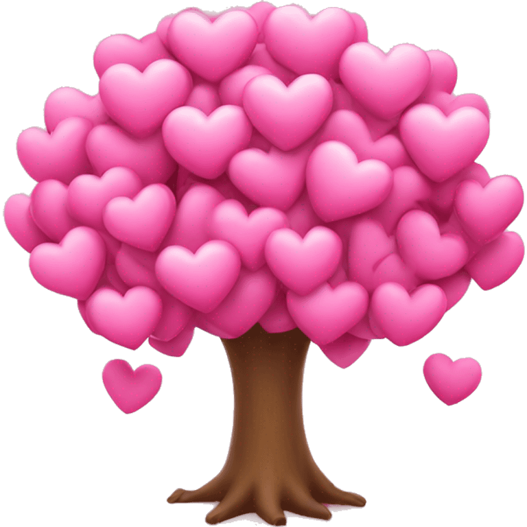 pink hearts tree emoji