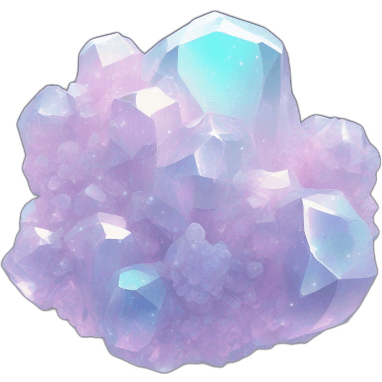 glossy Pastel whitish iridescent glass nebula crystal clusters emoji