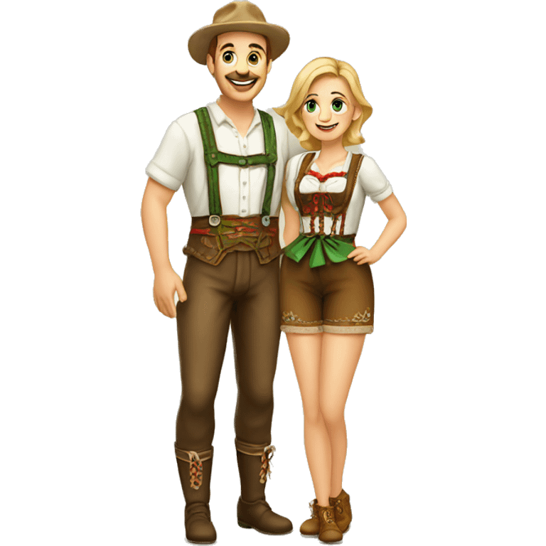 Austrian lederhosen couple emoji