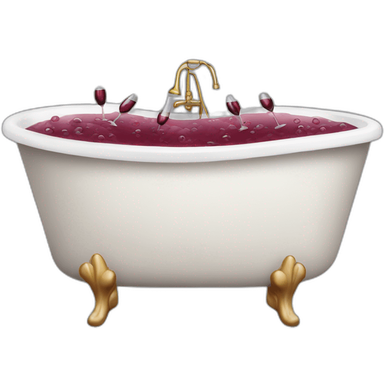 Bath tub full of wine emoji