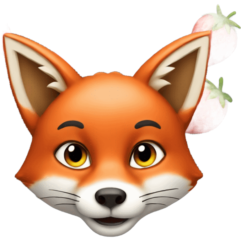 Fox wearing strawberry costume  emoji