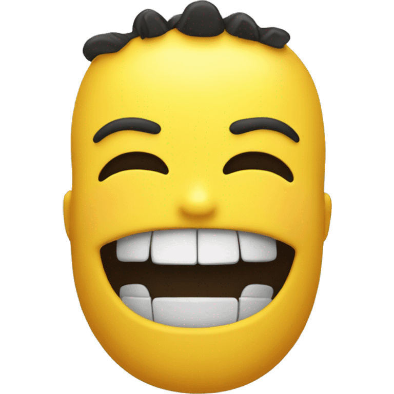 yellow face with clenched teeth emoji but with grills as the teeth emoji