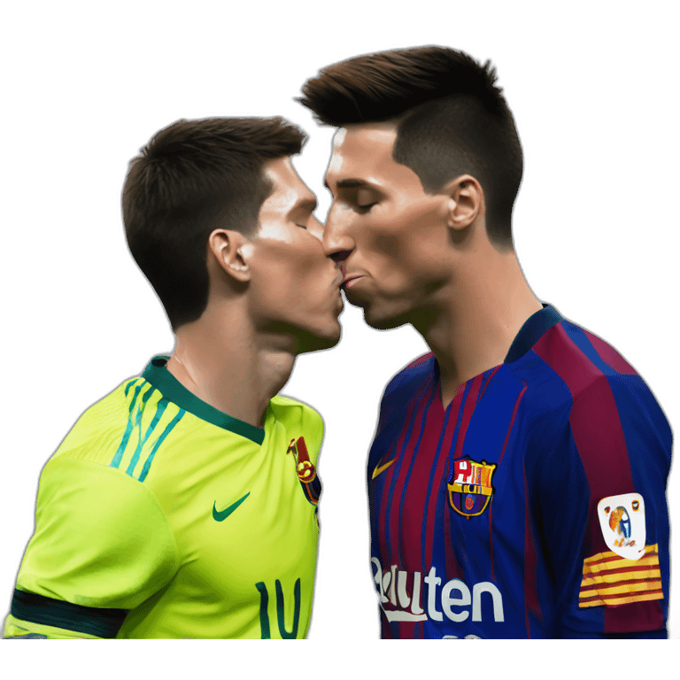 ronaldo kiss messi emoji