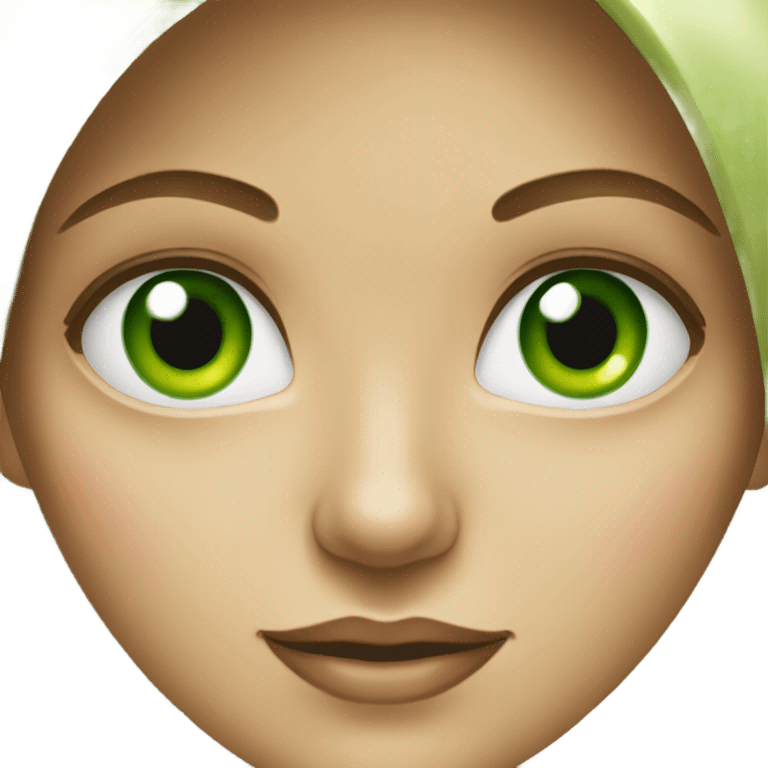 Woman green eyes emoji