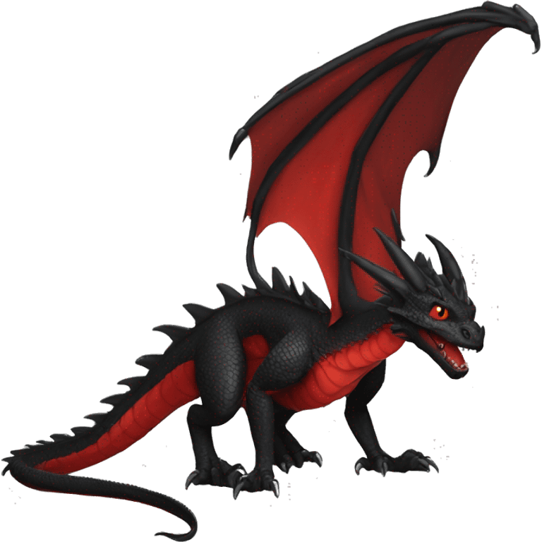 a red-black wyvern dragon with no arms  emoji