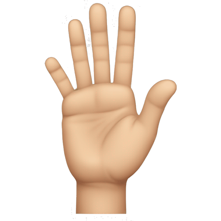 make a left hand. make the hand have five fingers. the only fingers that are extended are the pointer finger and the thumb the pinky, ring and middle fingers are tucked behind the hand.  emoji