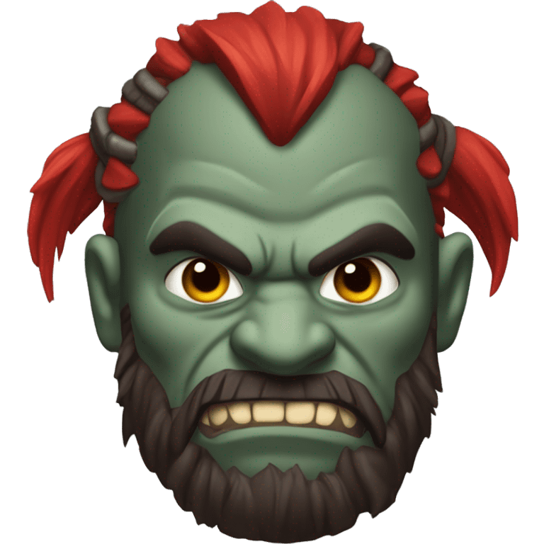 armored orc berserker with red beard & mohican emoji