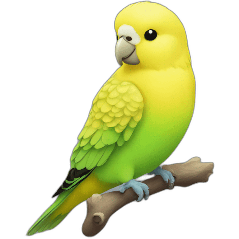 Yellow budgerigar with Light green head mark emoji