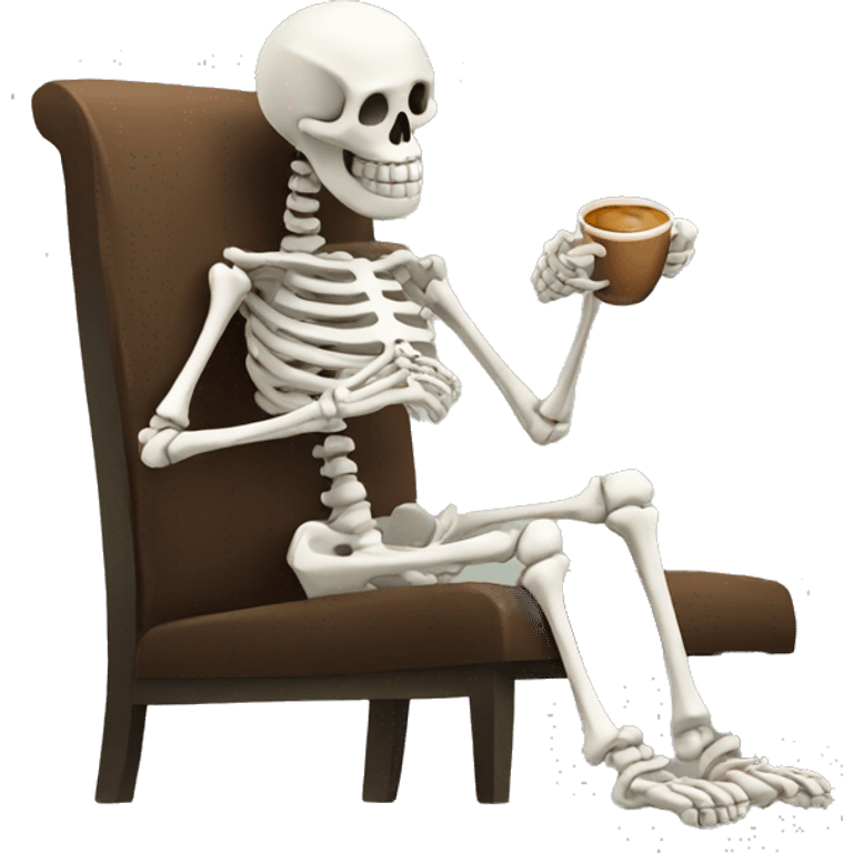 skeleton drinking coffee emoji