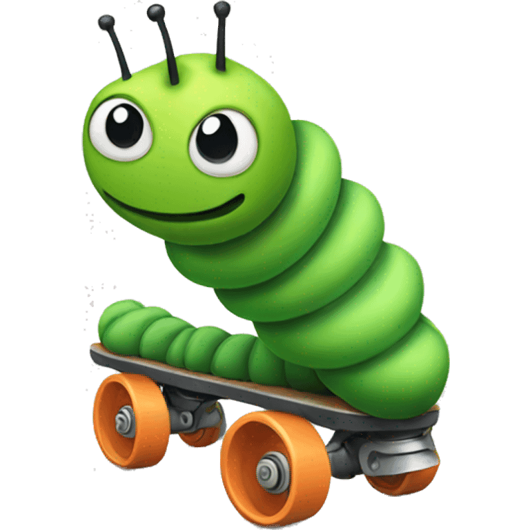 A caterpillar with roller skates  emoji