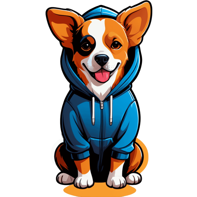 Dog wearing a hoodie emoji