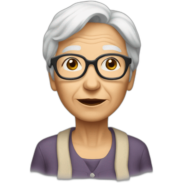 un avatar de una persona anciana muy sabia emoji