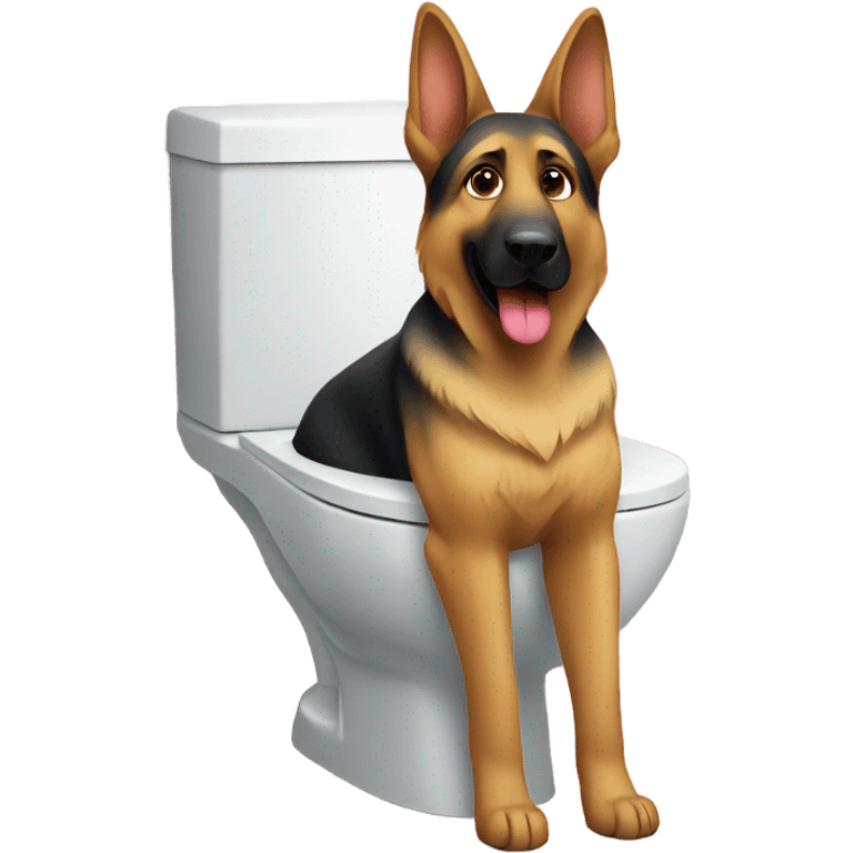 German Shepherd on toilet emoji