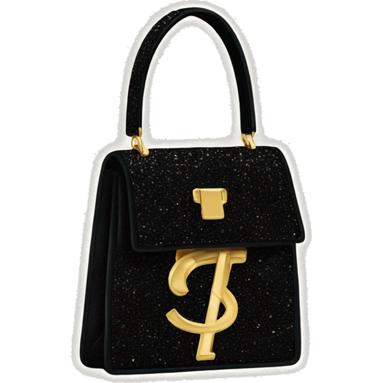 black glitter YSL bag emoji