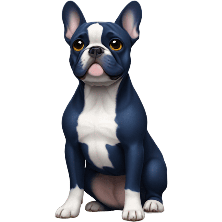 french bull dog total dark blue  emoji