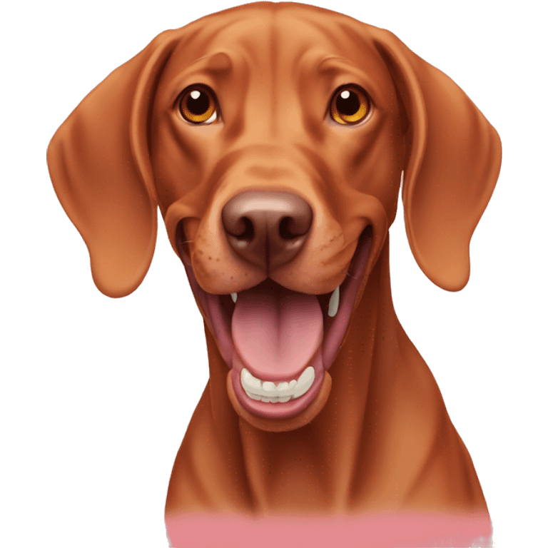 Vizsla showing teeth emoji