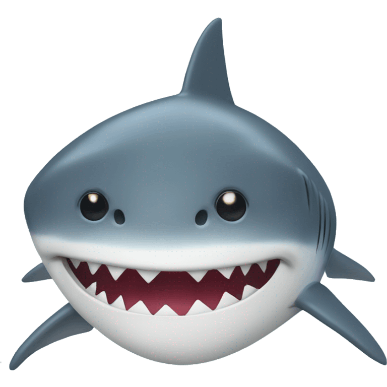 Shark face with loved filled eyes facing front emoji