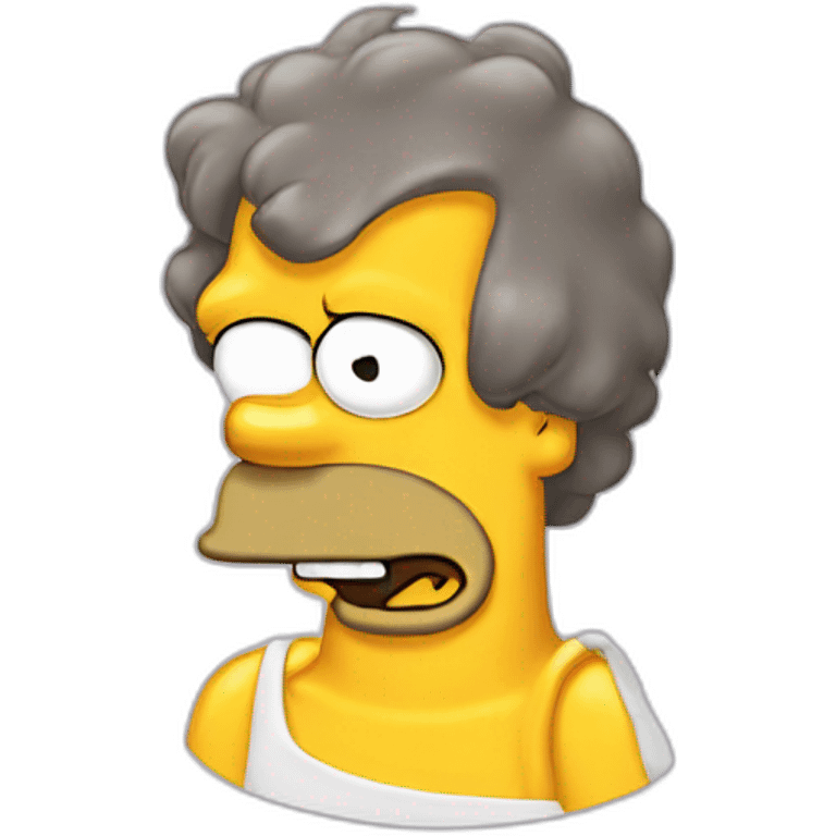 Homer Simpson with hair emoji