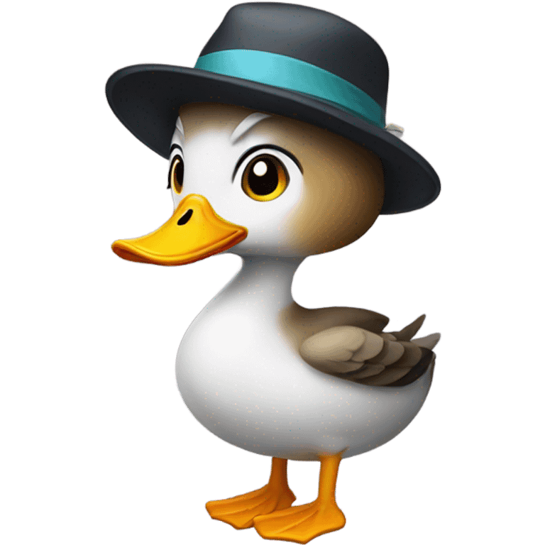 Duck dressed as a girl  emoji