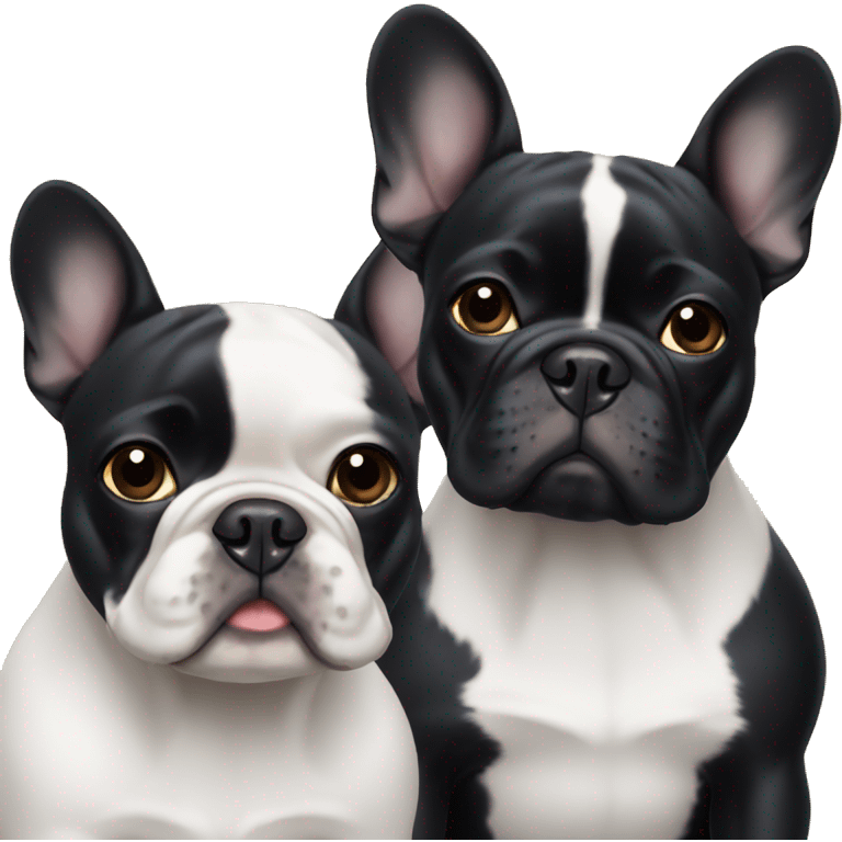 two black french bulldogs emoji