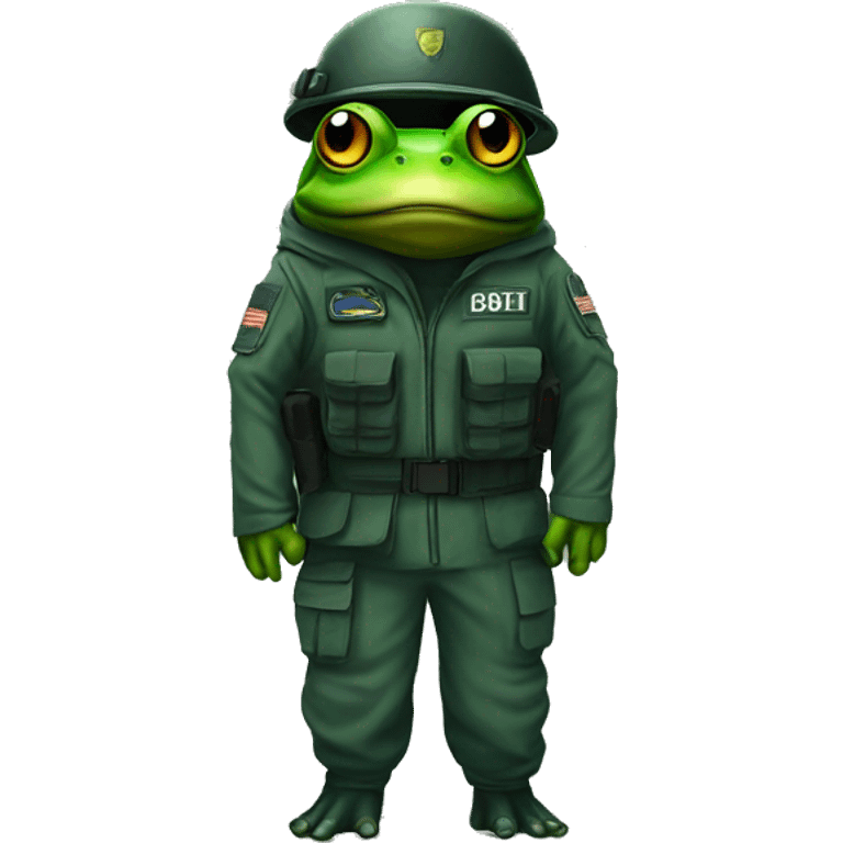 praying frog in swat team suit emoji